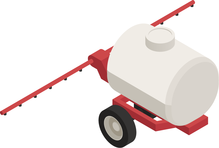 isometric farm garden machinery for efficient irrigation and maintenance tasks