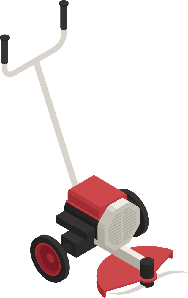 isometric farm garden machinery for efficient landscaping and maintenance tasks