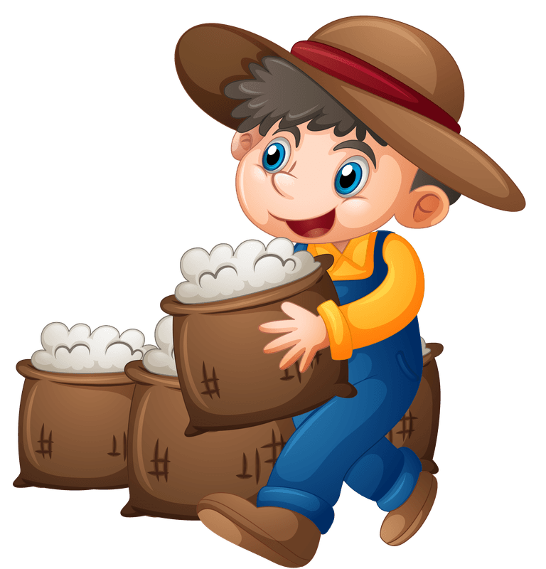 farmer set different nursery rhyme character isolated white background