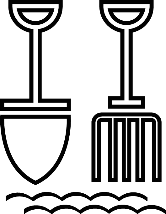 farming tools icons illustration in black and white