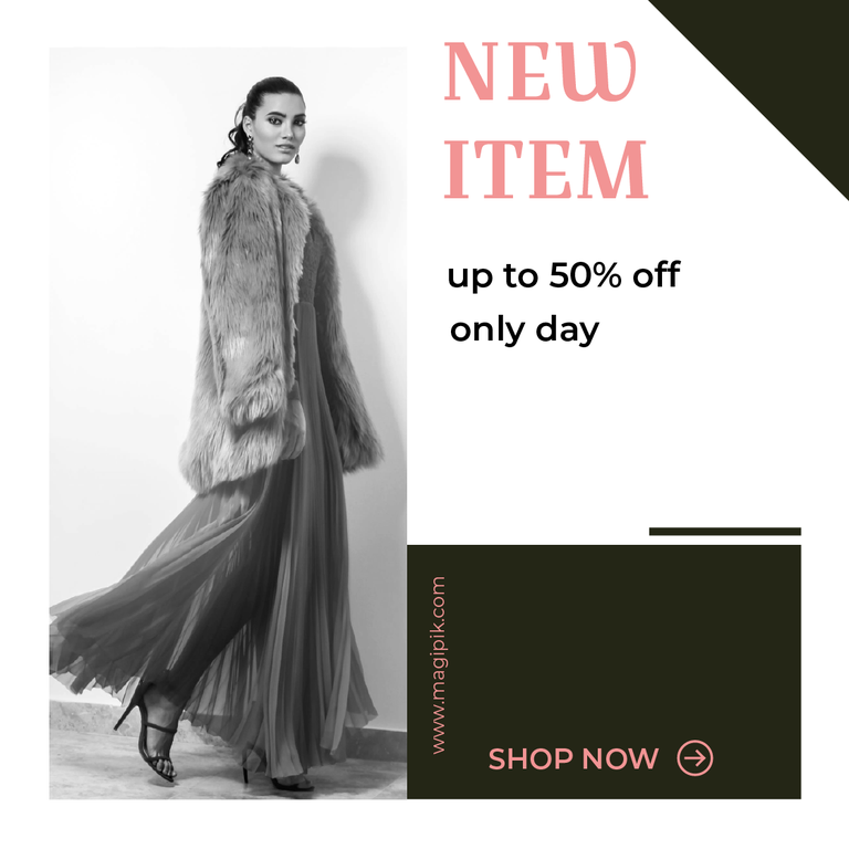 stylish new fashion collection with bold 50% off promotions for modern clothing and accessories