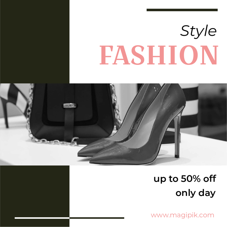 minimalist fashion sale banners with bold text, sleek black-and-white aesthetics, and eye-catching discounts for online shopping