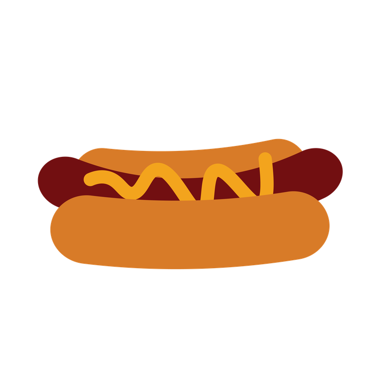 simple hot dog food illustrations with vibrant colors for menus and fast food promotions
