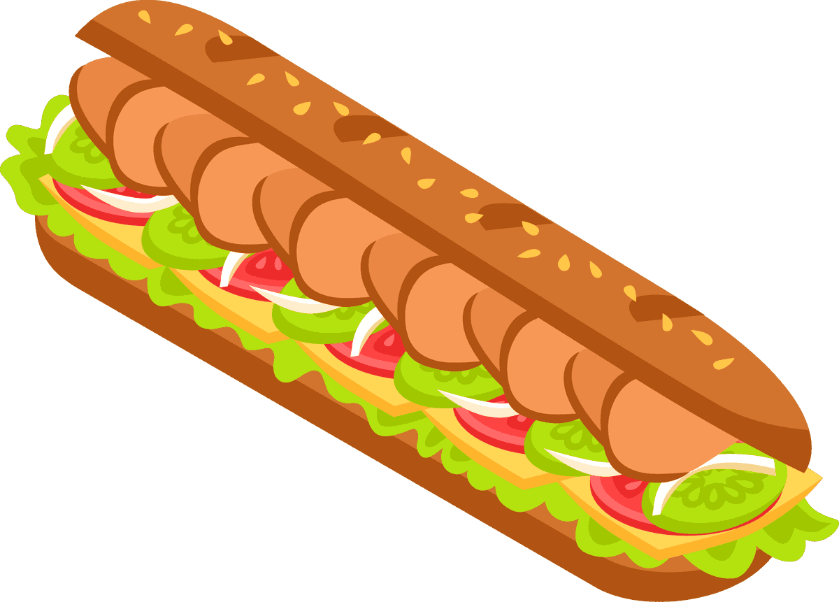 Difference types of fast food, street food illustration