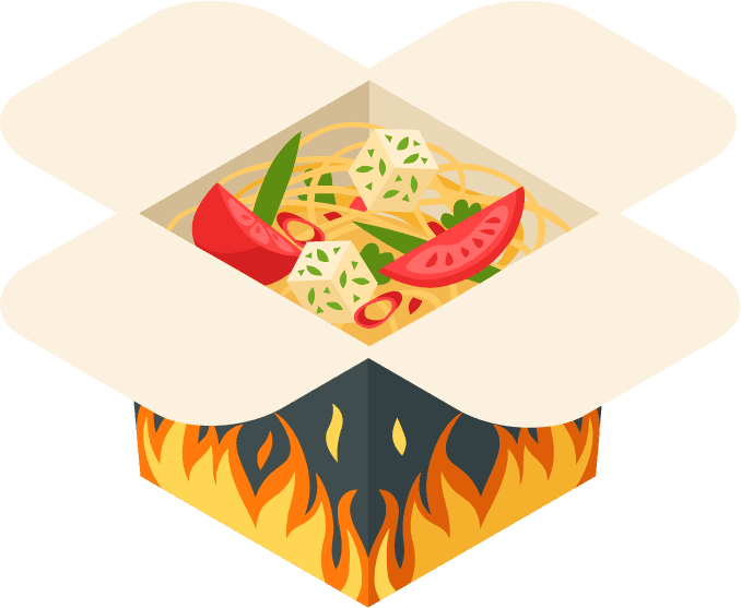 Difference types of fast food, street food illustration
