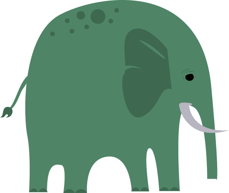 fat elephant elephant icons collection colored cartoon 