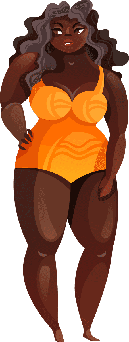 Fat girl in dress vector