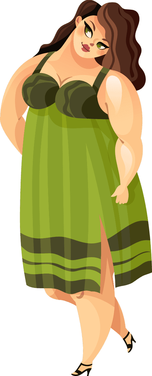 Fat girl in dress vector