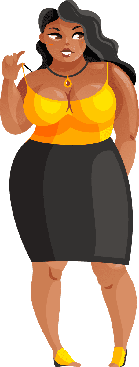 fat girl in dress vector showcasing beauty and confidence for diverse representation