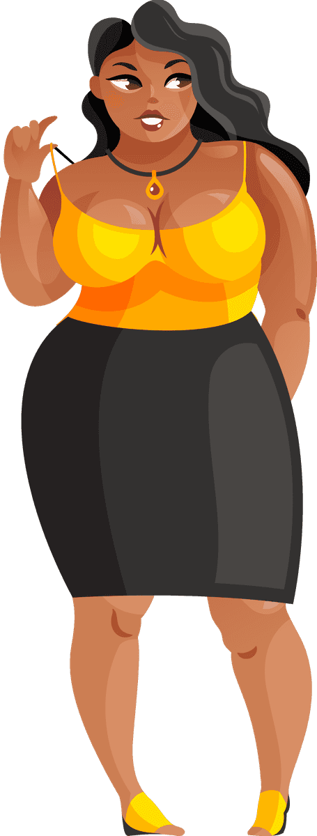 Fat girl in dress vector