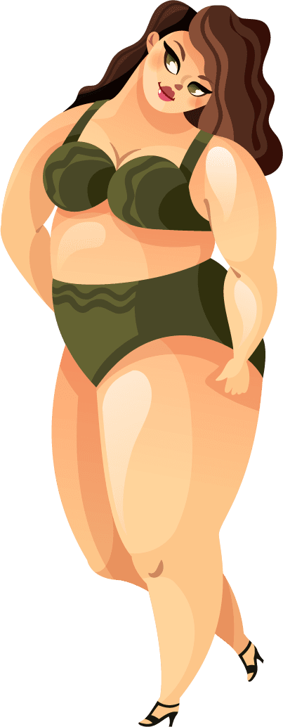 Fat girl in dress vector