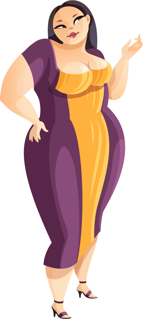 Fat girl in dress vector