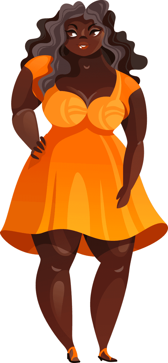 Fat girl in dress vector