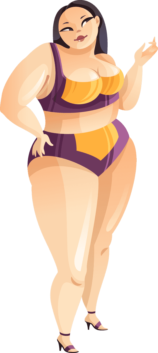 fat girl in dress vector wearing stylish outfit and posing confidently for a summer event