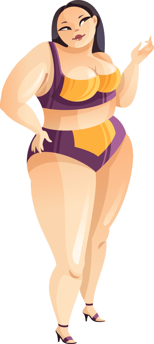 Fat girl in dress vector