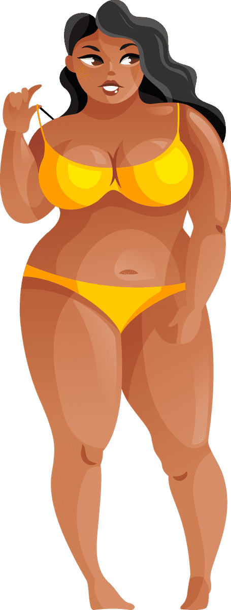 fat girl in dress vector showcasing confidence and body positivity for diverse fashion styles