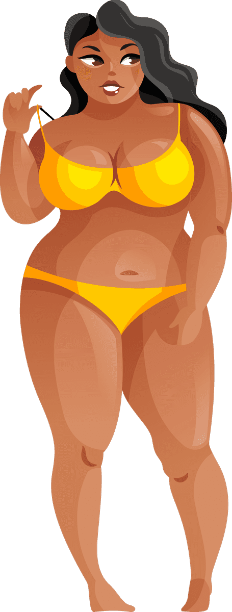 Fat girl in dress vector