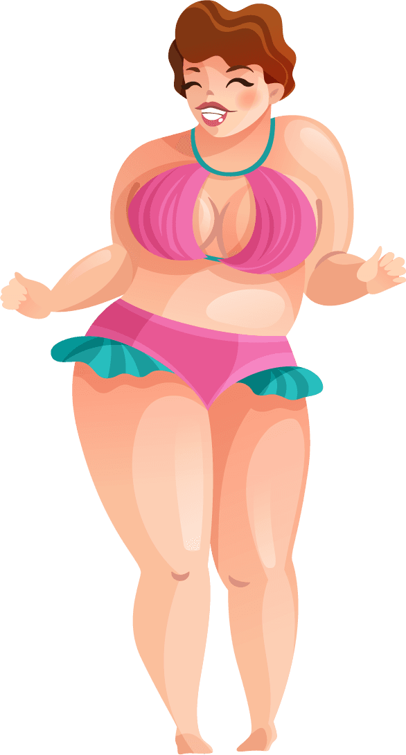 fat girl in dress vector celebrating summer joy with confidence and style