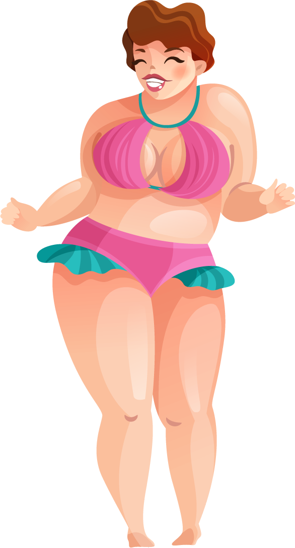 fat girl in dress vector celebrating summer joy with confidence and style