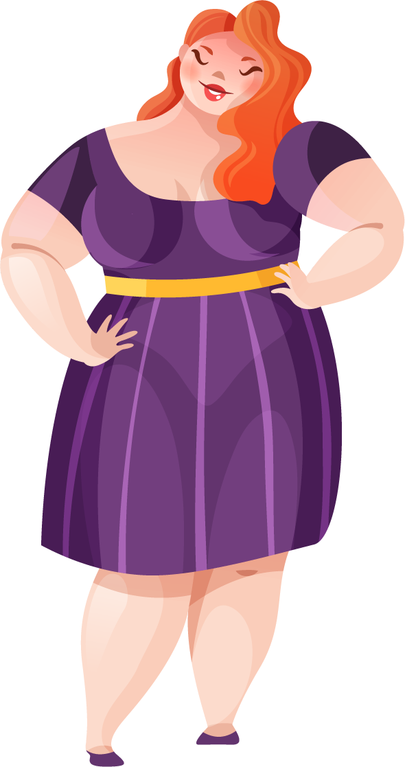 Fat girl in dress vector