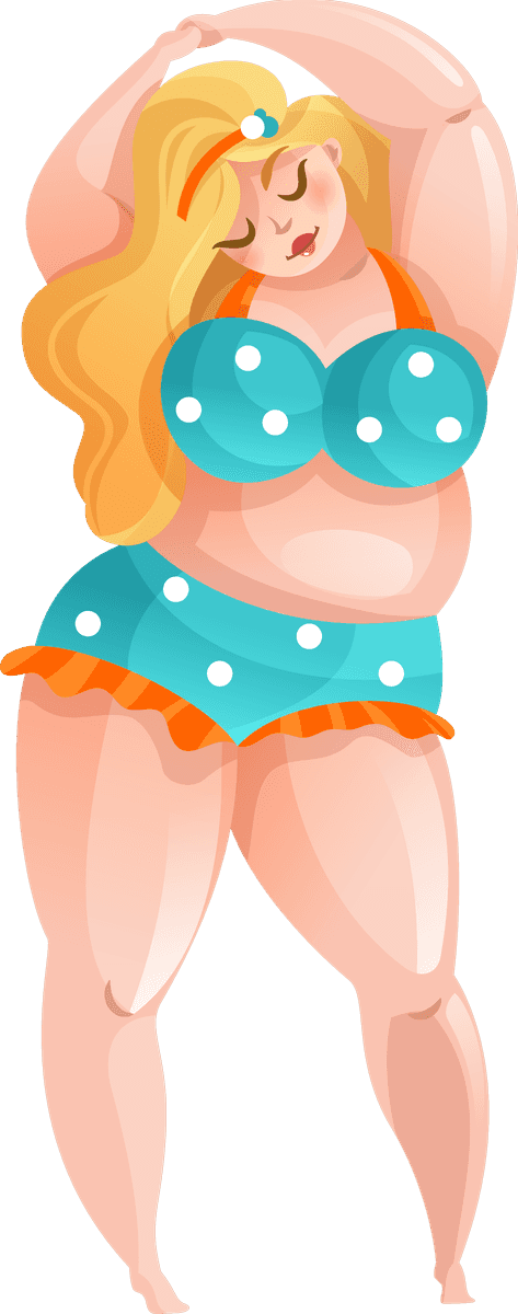 Fat girl in dress vector