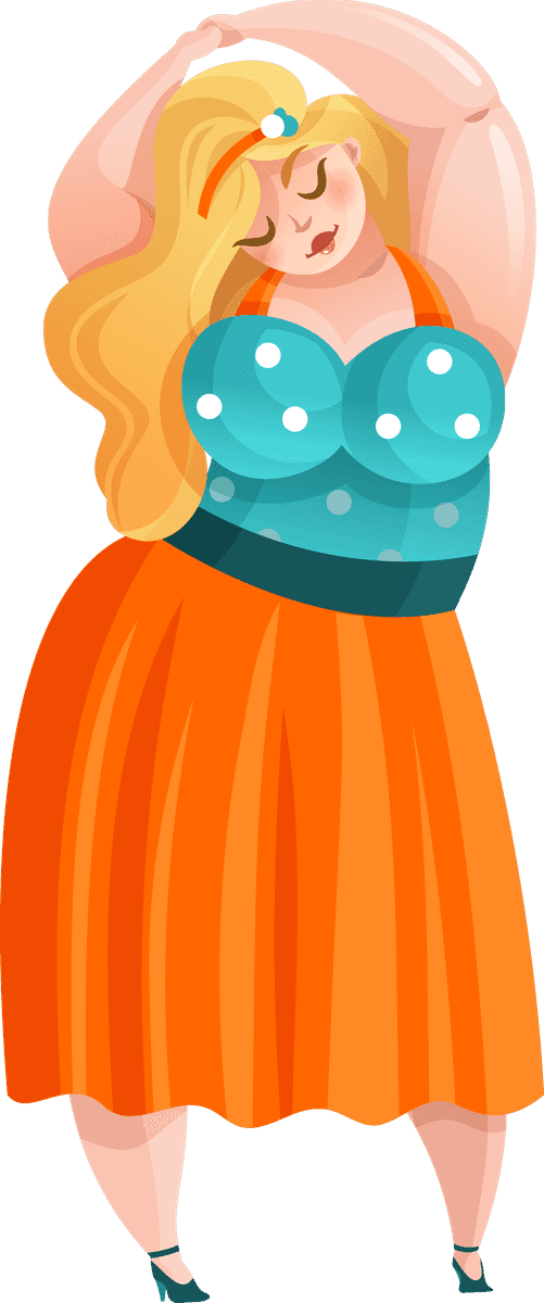 Fat girl in dress vector