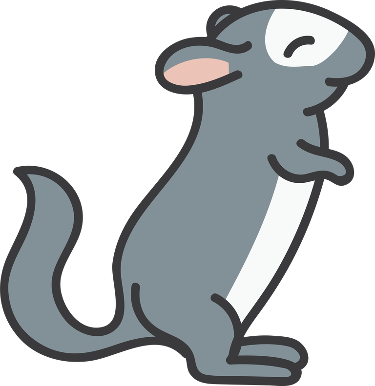 fat mouse chinchilla vector illustration with playful posture and soft color palette for children’s art