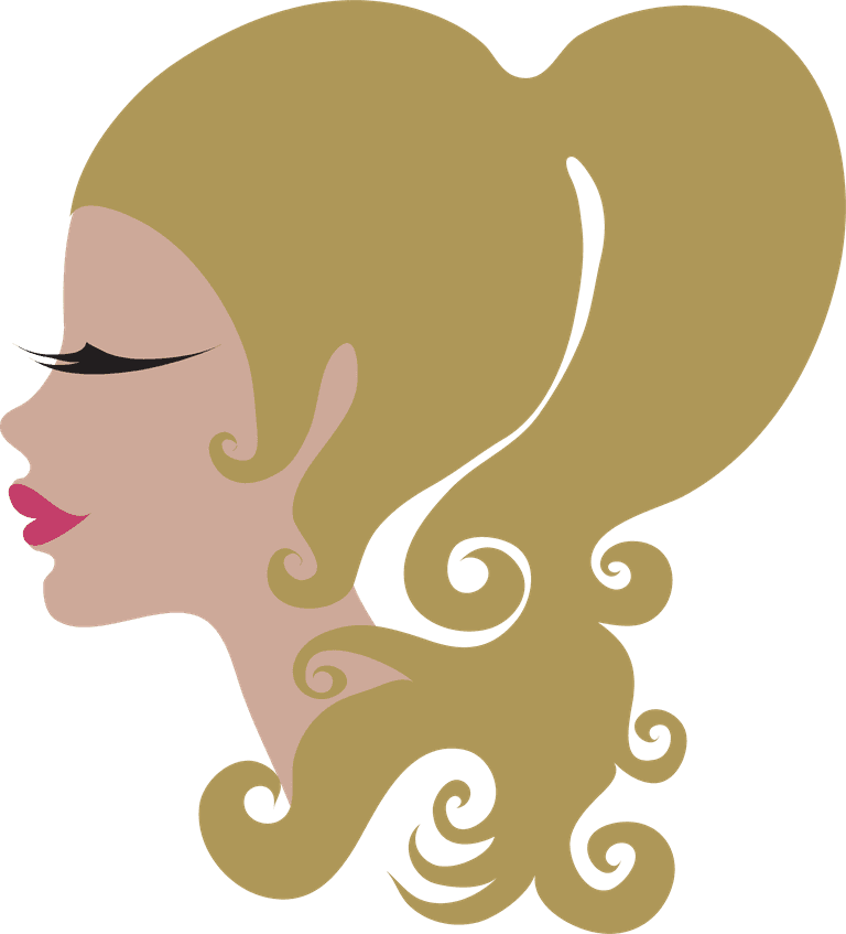 female hairstyle hair theme vector with elegant curls for beauty and fashion projects