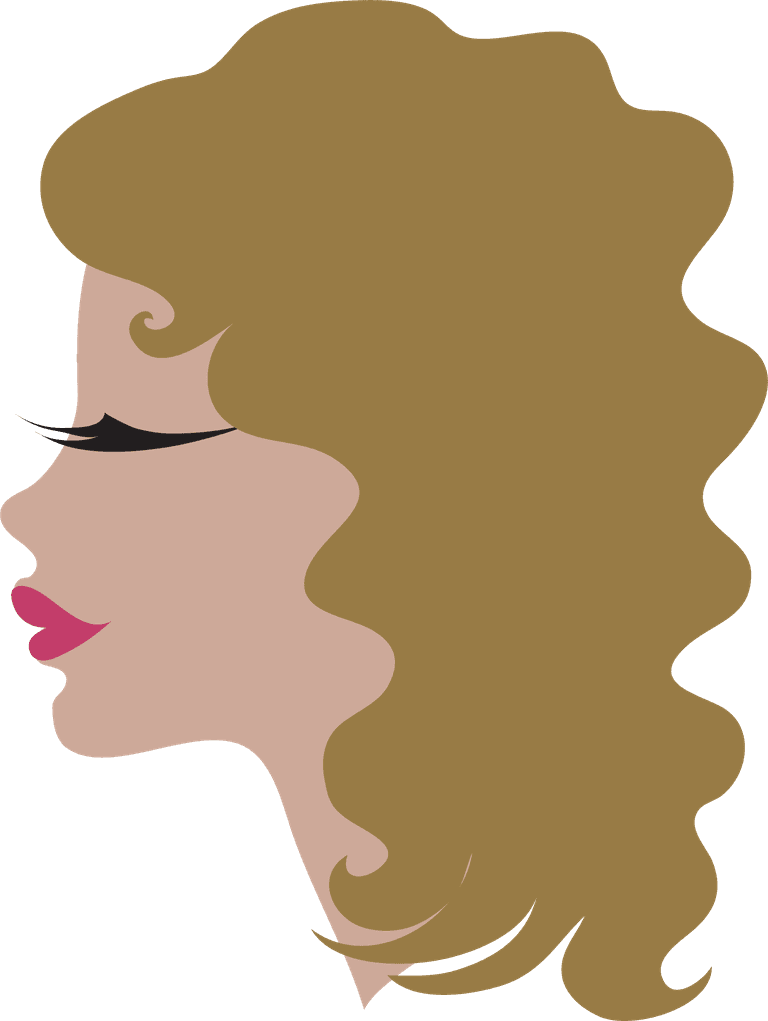 female hairstyle hair theme vector featuring elegant curly locks for modern styling