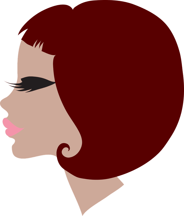 female hairstyle hair theme vector with elegant bob cut and stylish side profile illustration