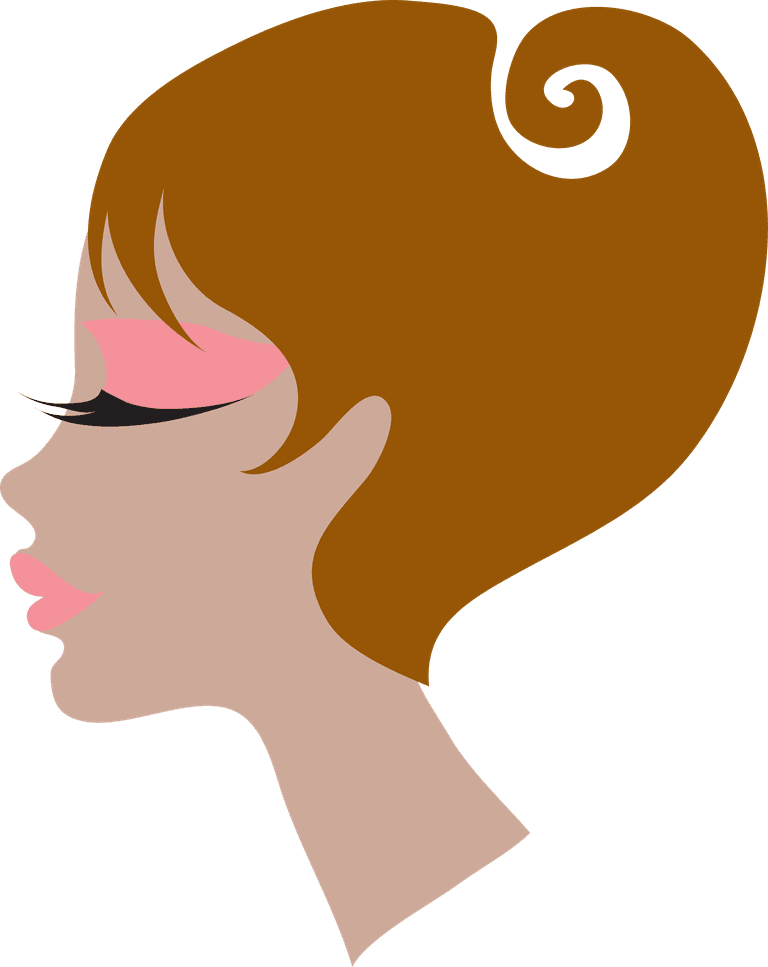 female hairstyle hair theme vector with elegant profile for beauty projects