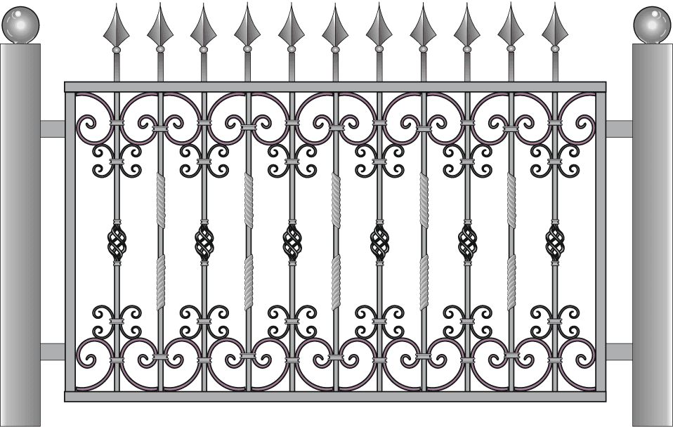 fence iron window style vector