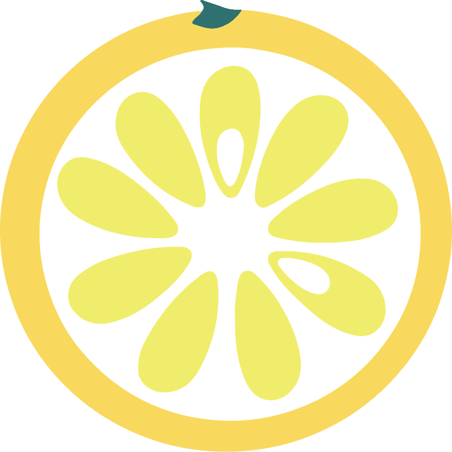 ffruit print pattern icon featuring a vibrant lemon slice illustration for trendy decor