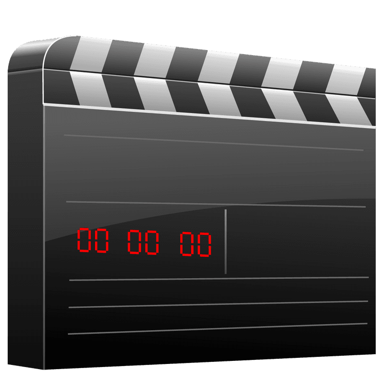 film and television icons vector featuring a classic clapperboard for movie production