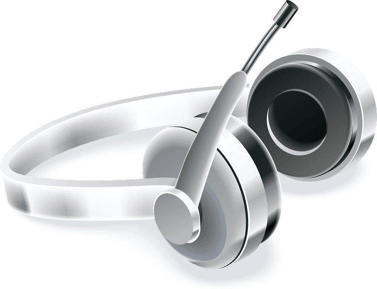 financial theme icon featuring modern headset for customer support in digital services