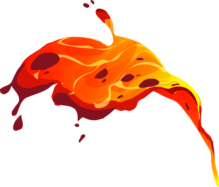 fire cartoon lava splashes collection for creative projects and illustrations