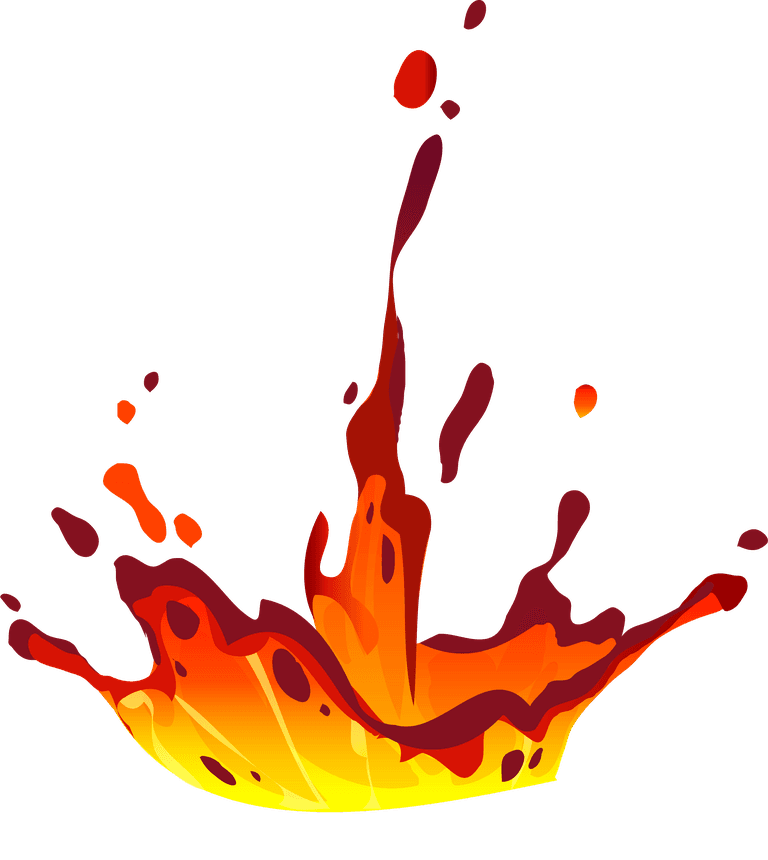 fire cartoon lava splashes collection for vibrant illustrations and dynamic animations