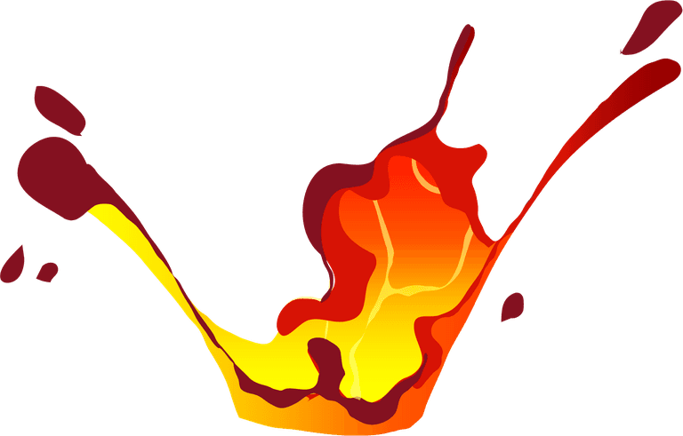 fire cartoon lava splashes collection