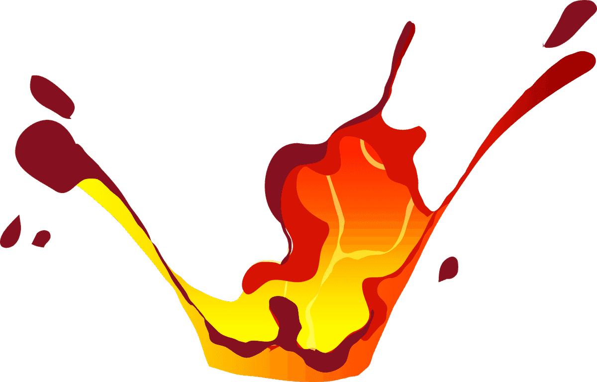 fire cartoon lava splashes collection