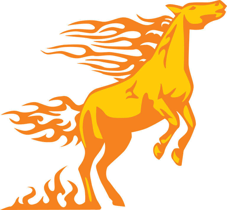 fire horse abstract horse graphics with dynamic flames and vibrant colors for energetic visuals