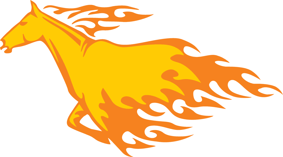 fire horse abstract horse graphics with dynamic flames for energetic branding and logos
