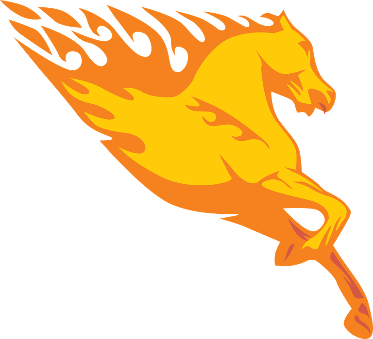 fire horse abstract horse graphics featuring vibrant flames and motion for dynamic branding