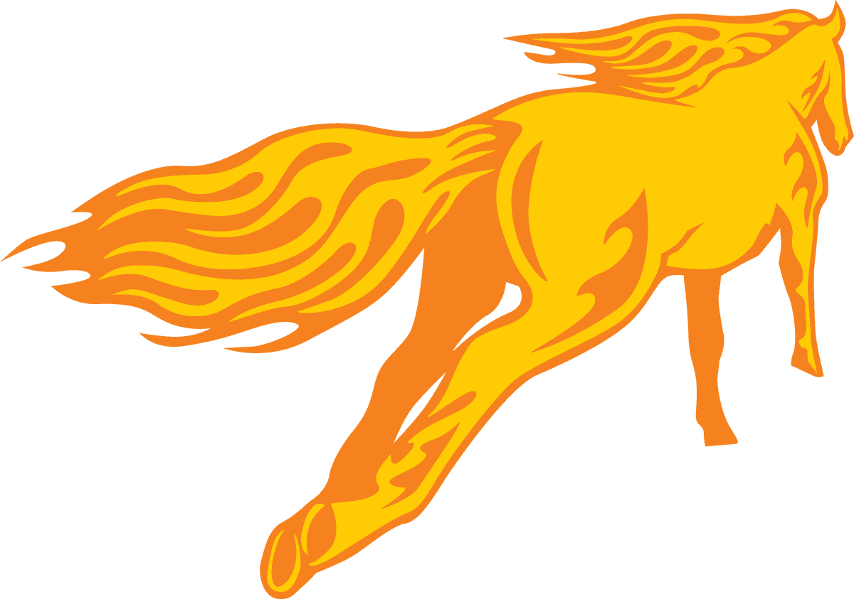 fire horse abstract horse graphics featuring dynamic motion and vibrant color schemes