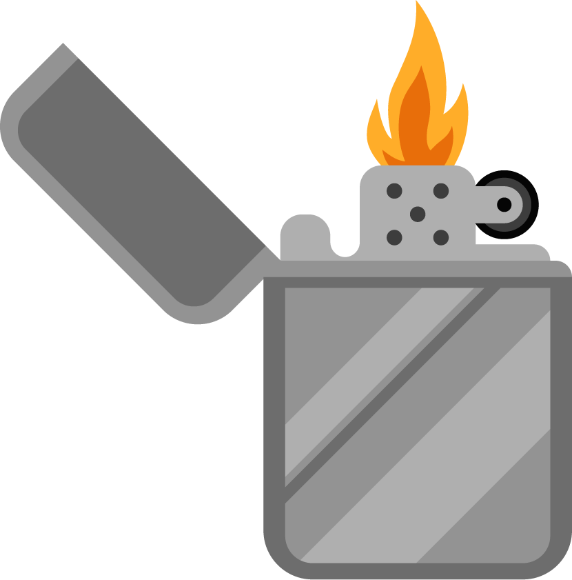 fire in fireplace flat illustration