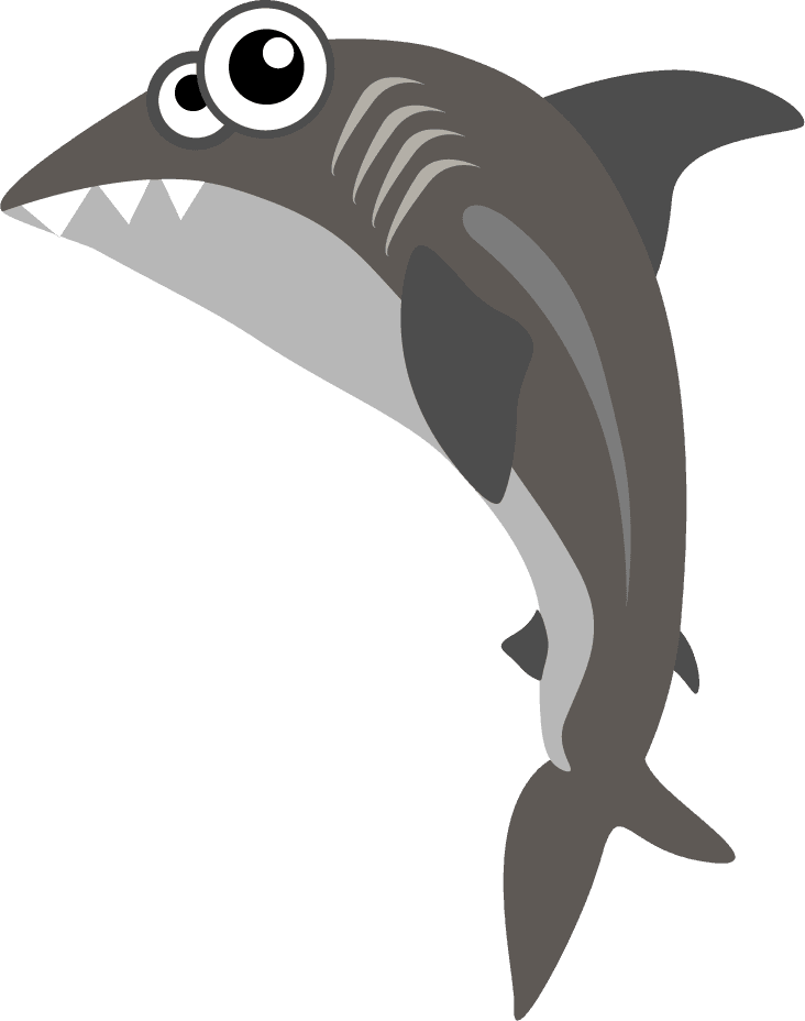 cute cartoon animals vector featuring a happy shark perfect for kids' projects
