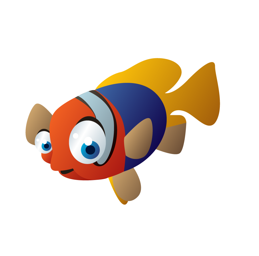 adorable fish cute cartoon animals vector for children's illustrations and playful themes