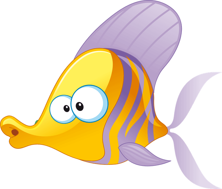fish elements of various cute marine animals vector