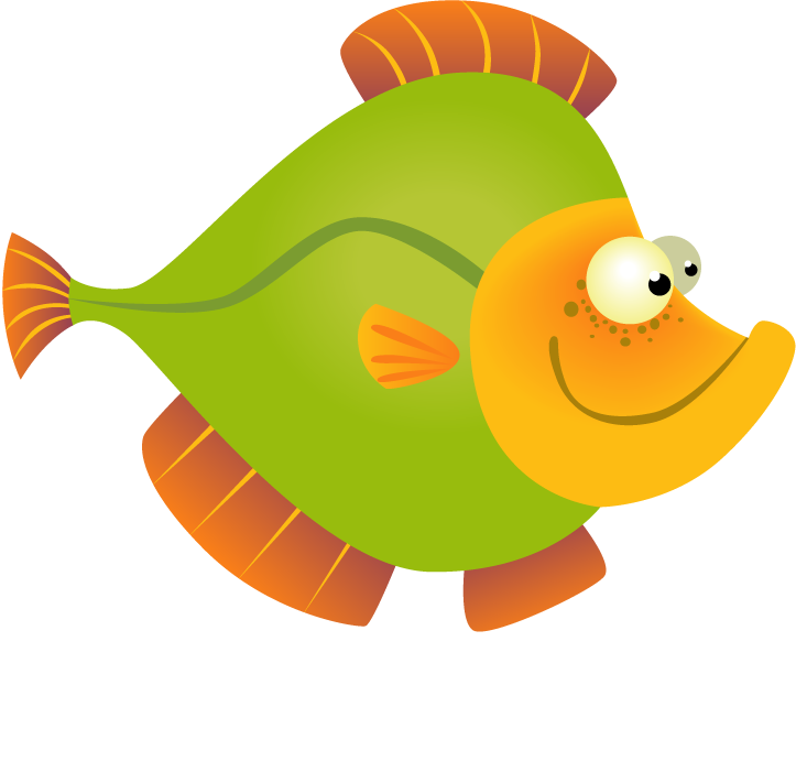 fun and colorful fish sea animals set for children's educational materials