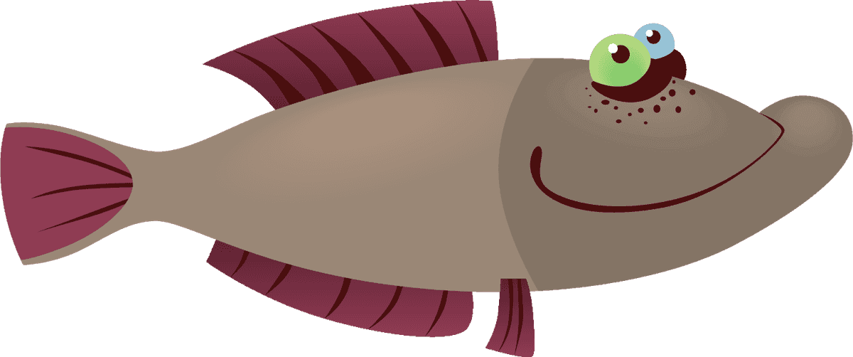 cheerful fish sea animals set for kids' education and creative projects