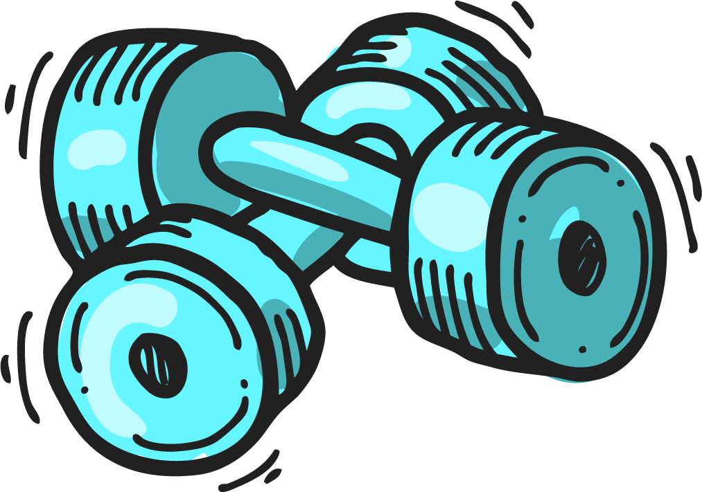 fitness sketch colored icons set